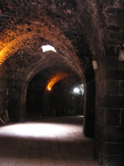 Tunnel behind the amphitheater at Bosra